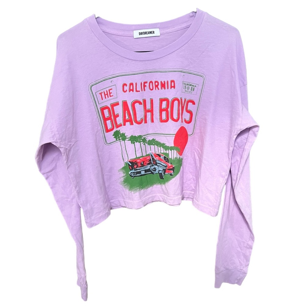 Daydremer The Beach Boys Crop Long Sleeve - Lavender Bloom - Picture 2 of 3